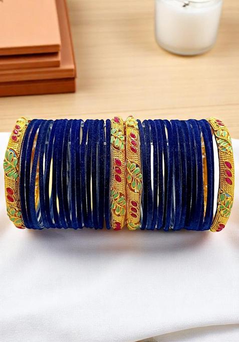 Navy Blue Alloy Bangles