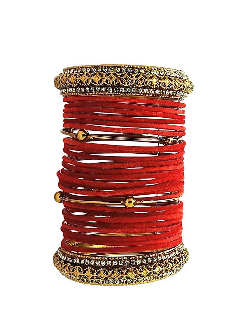 Red Alloy Bangles - Indya