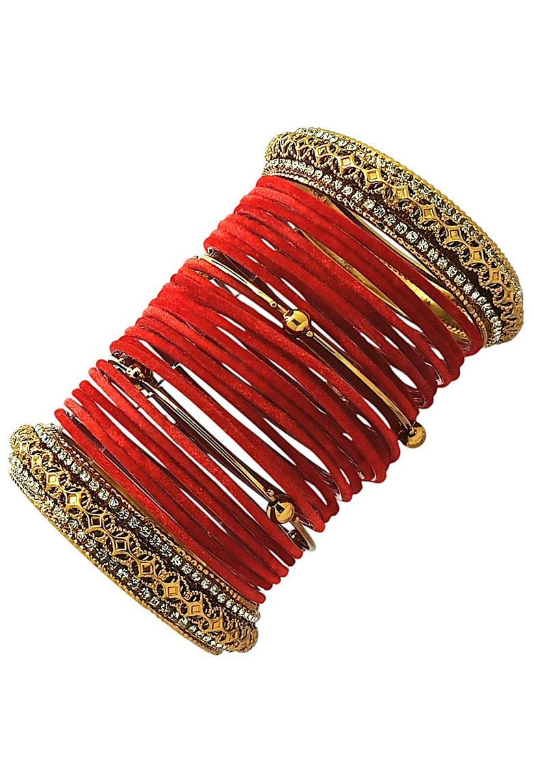 Red Alloy Bangles - Indya
