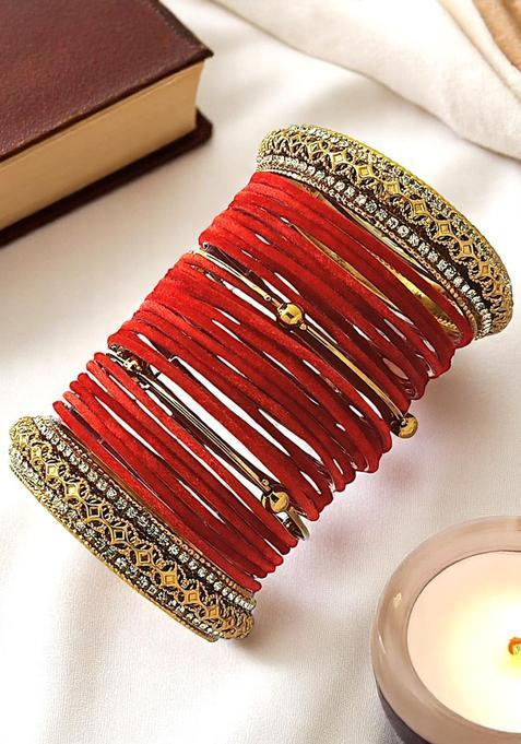 Red Alloy Bangles