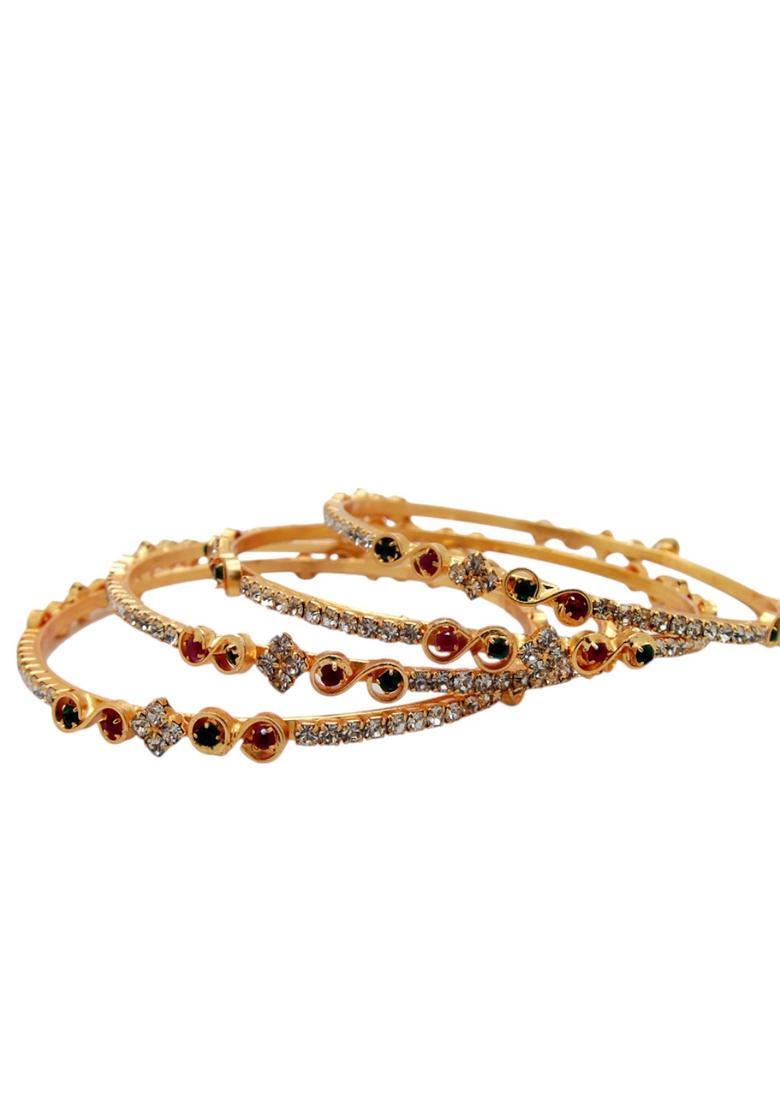 Golden Alloy Bangles - Indya