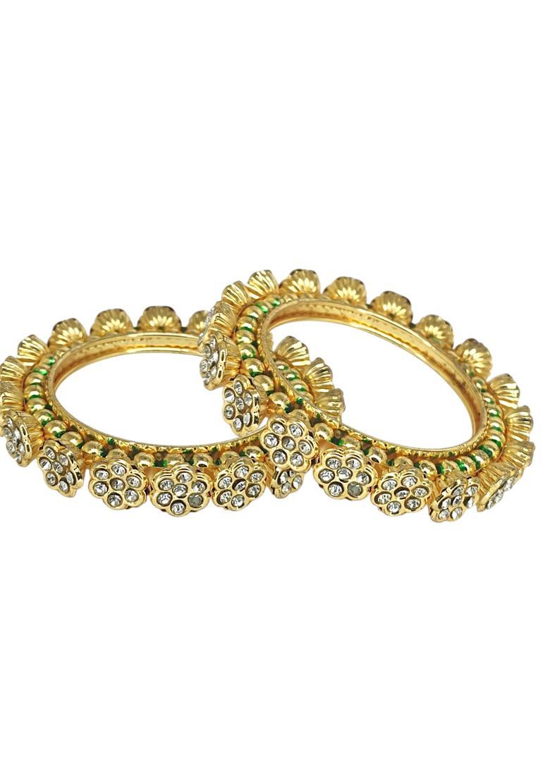 Golden Alloy Bangles - Indya