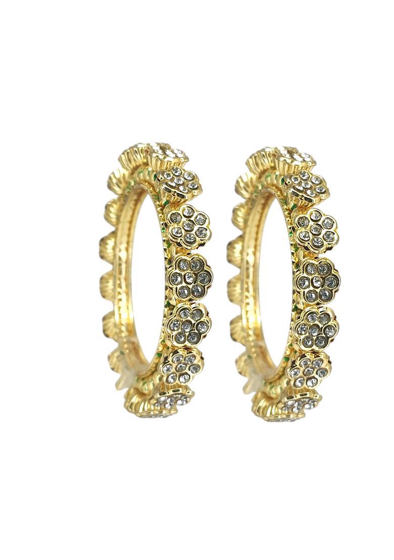 Golden Alloy Bangles - Indya