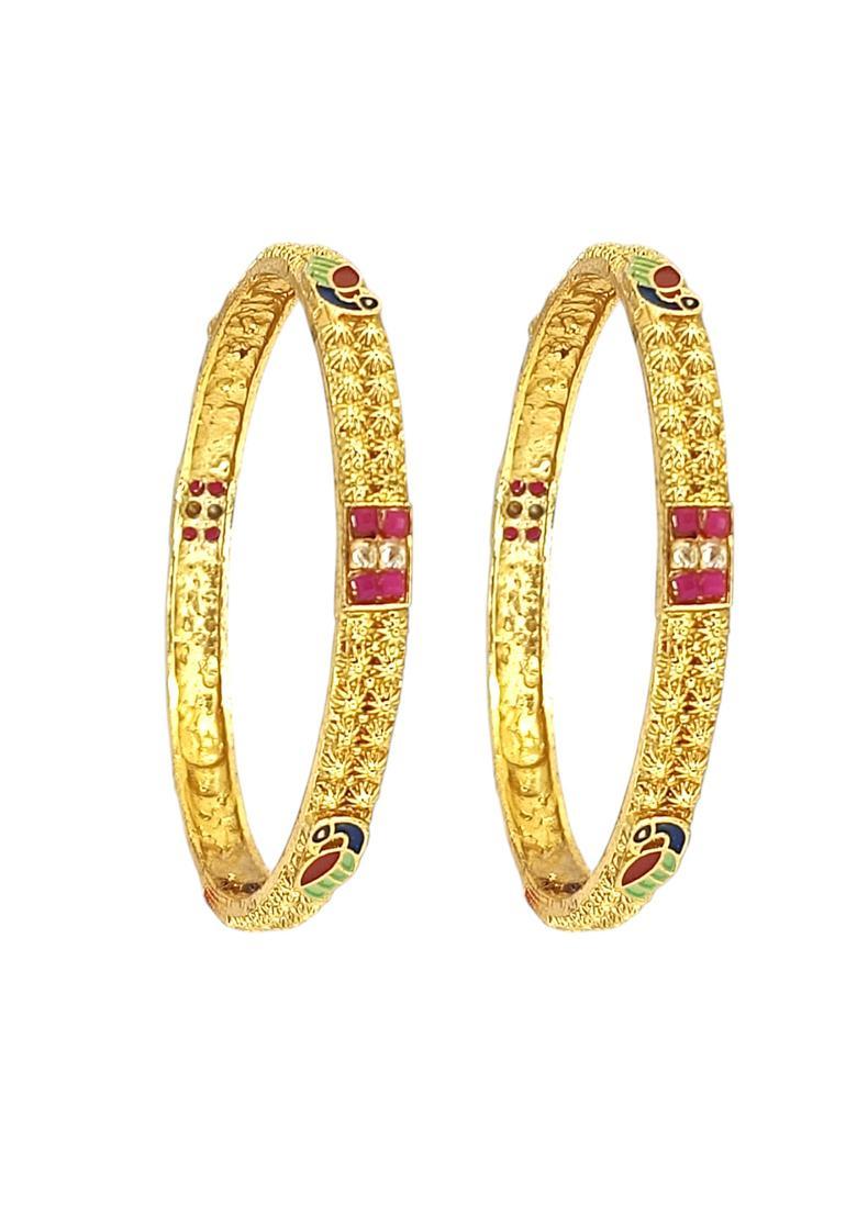 Golden Alloy Bangles - Indya