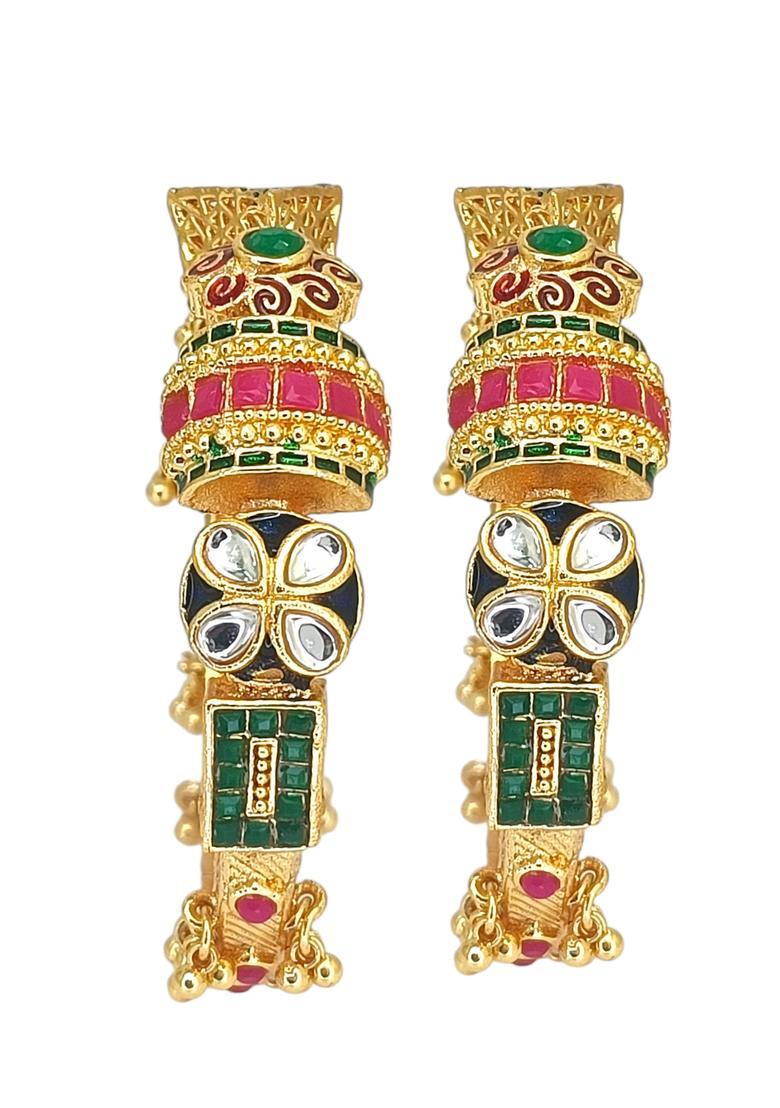 Golden Alloy Bangles - Indya
