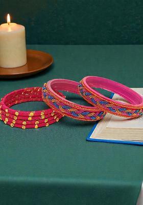 Pink Alloy Bangles
