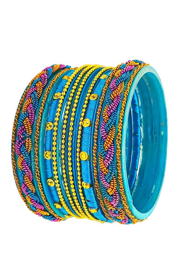 Blue Alloy Bangles - Indya