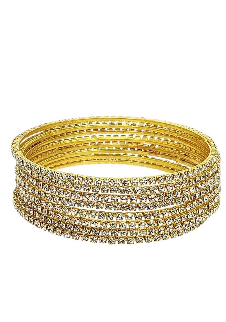 Golden Alloy Bangles - Indya