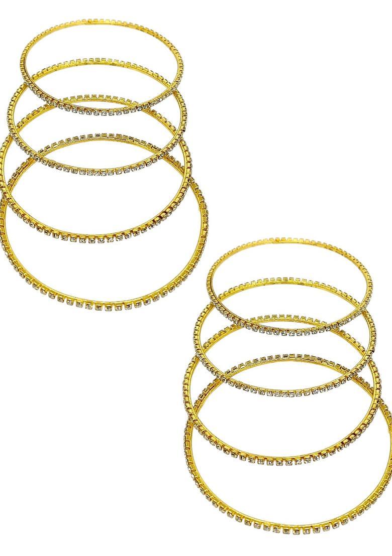 Golden Alloy Bangles - Indya