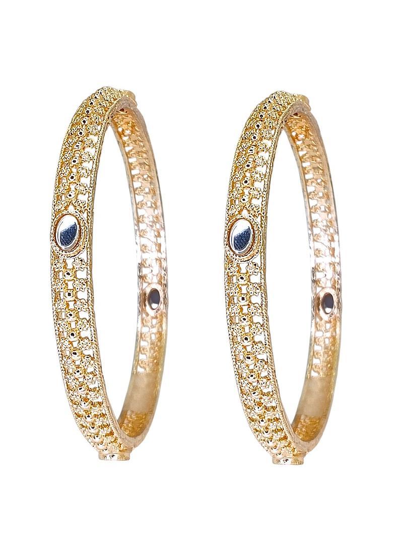 Rose Gold Alloy Bangles - Indya
