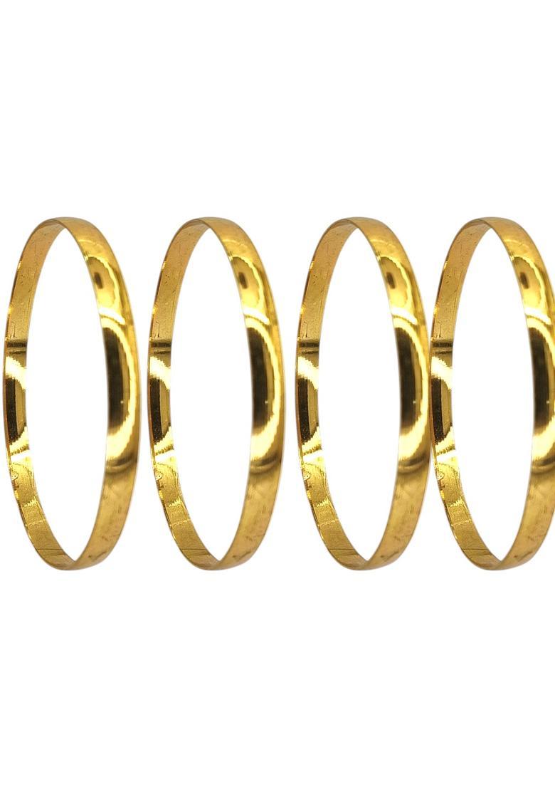 Golden Alloy Bangles - Indya