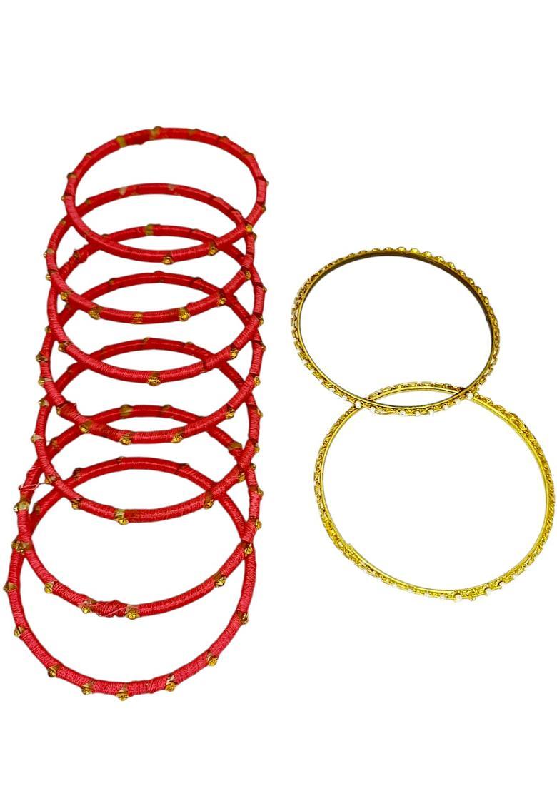 Golden Alloy Bangles - Indya