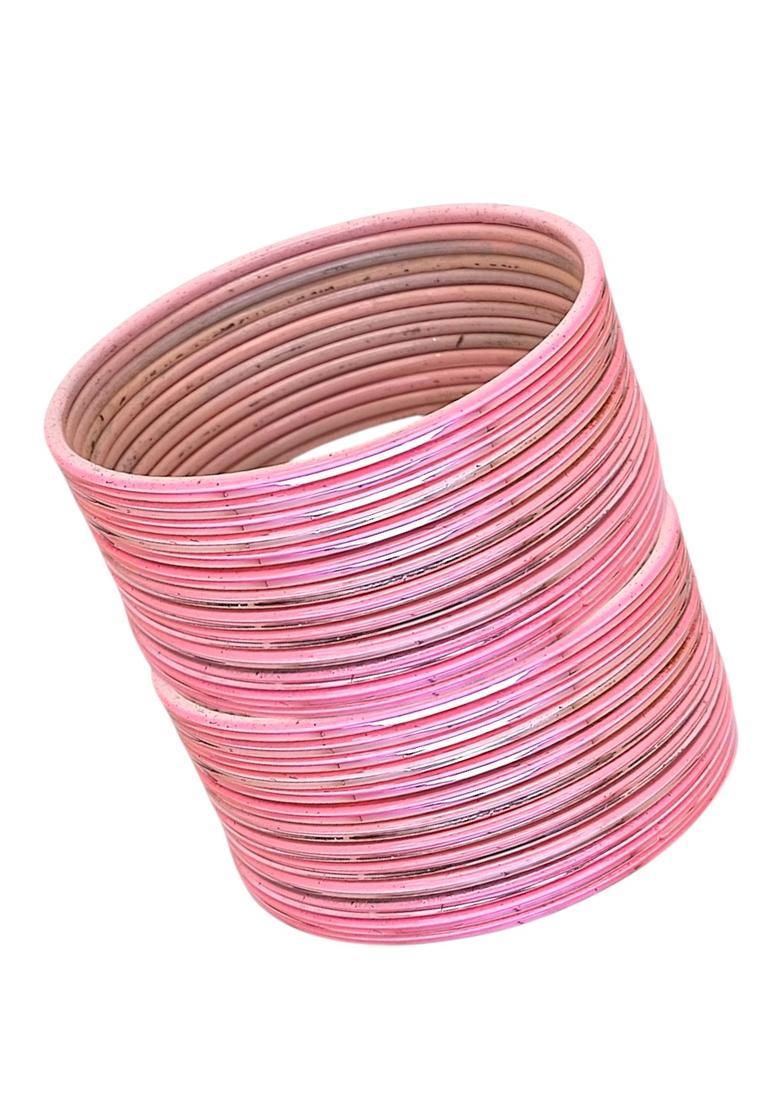 Pink Alloy Bangles - Indya