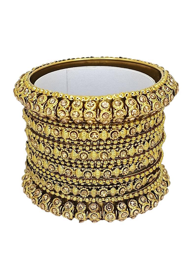 Golden Alloy Bangles - Indya
