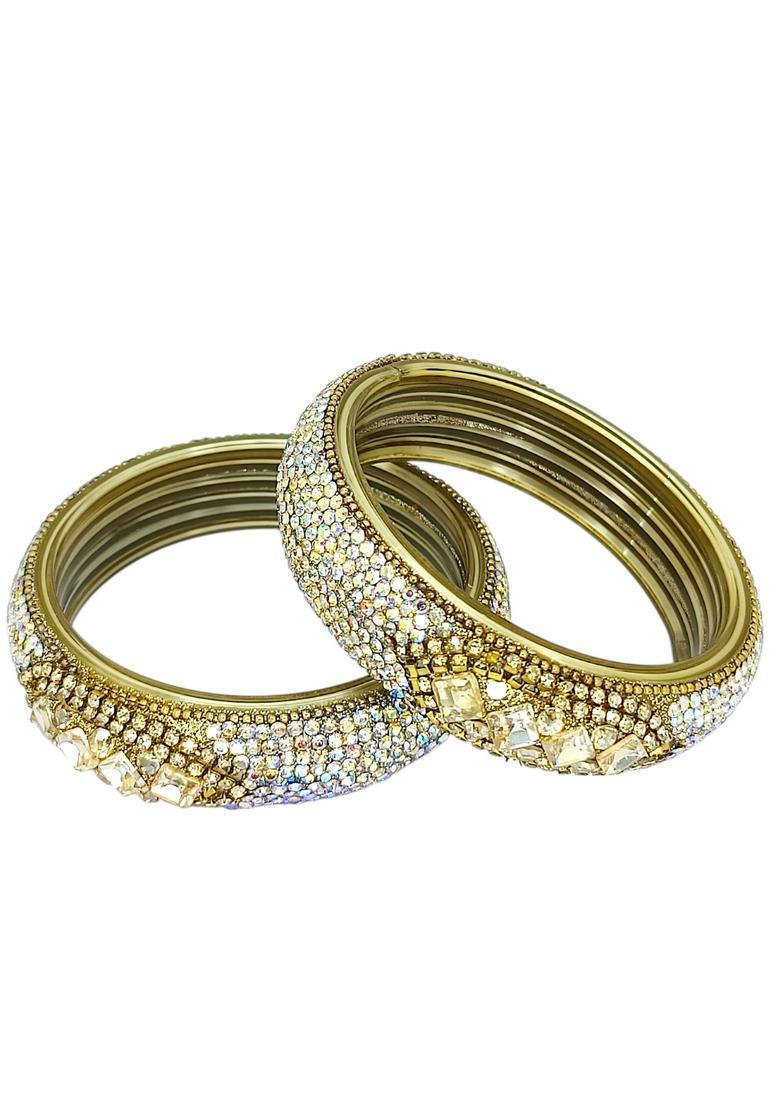 Golden Alloy Bangles - Indya