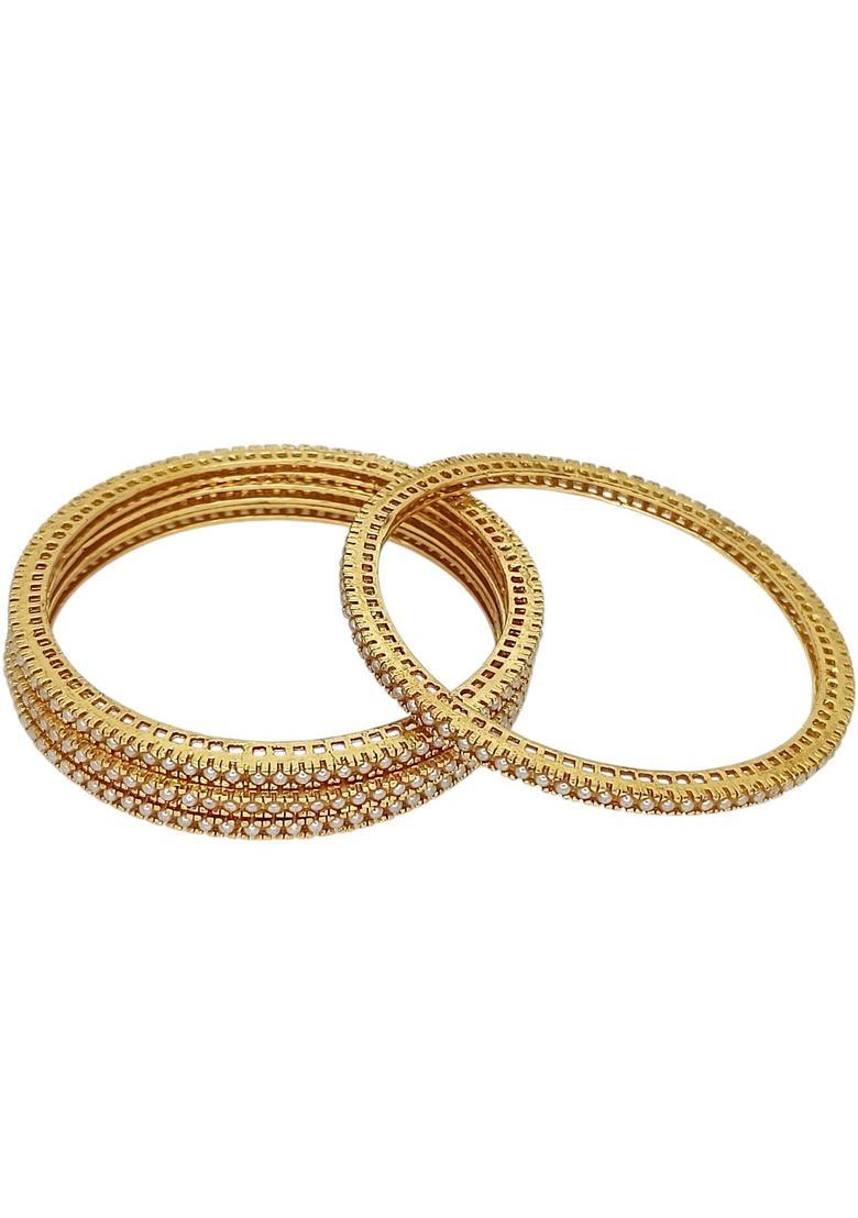 Golden Alloy Bangles - Indya