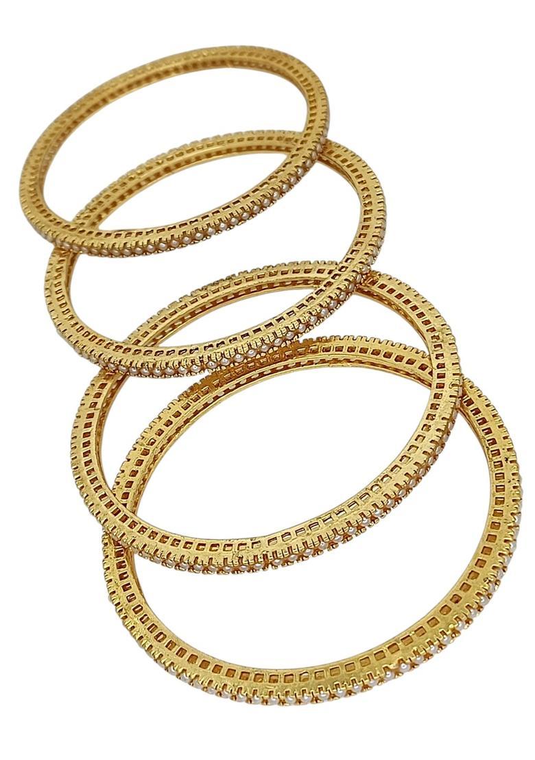 Golden Alloy Bangles - Indya