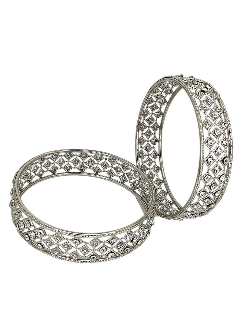Silver Alloy Bangles - Indya