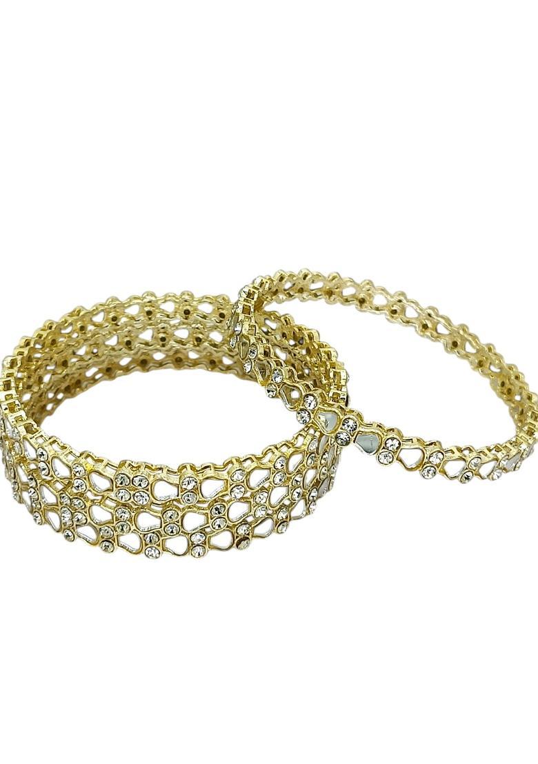 Golden Alloy Bangles - Indya