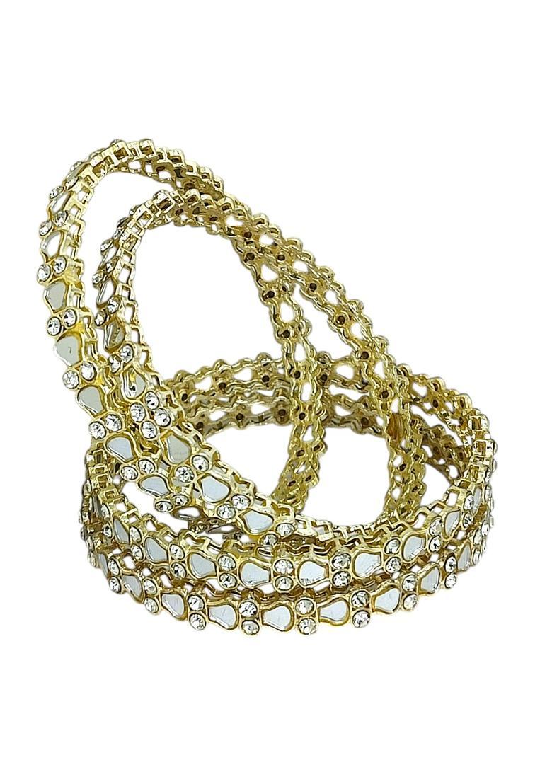 Golden Alloy Bangles - Indya