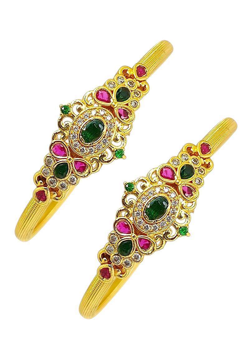Golden Alloy Bangles - Indya