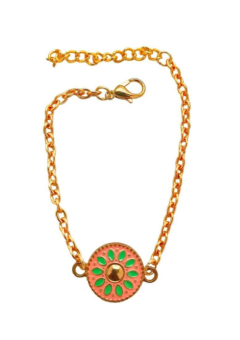 Rose Gold Pink Alloy Bracelet - Indya