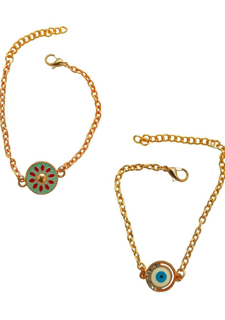 Pista Green Alloy Bracelet - Indya