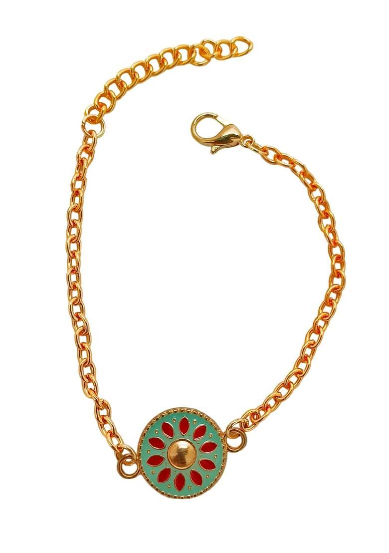 Pista Green Alloy Bracelet - Indya