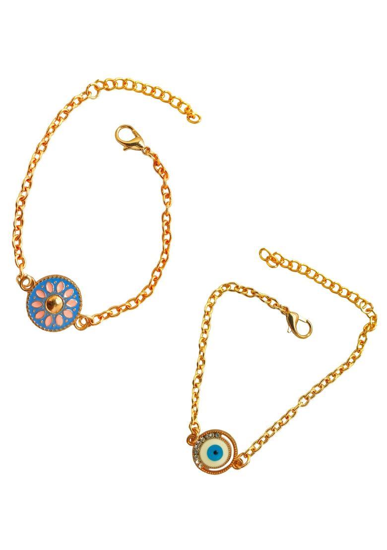 Navy Blue Alloy Bracelet - Indya