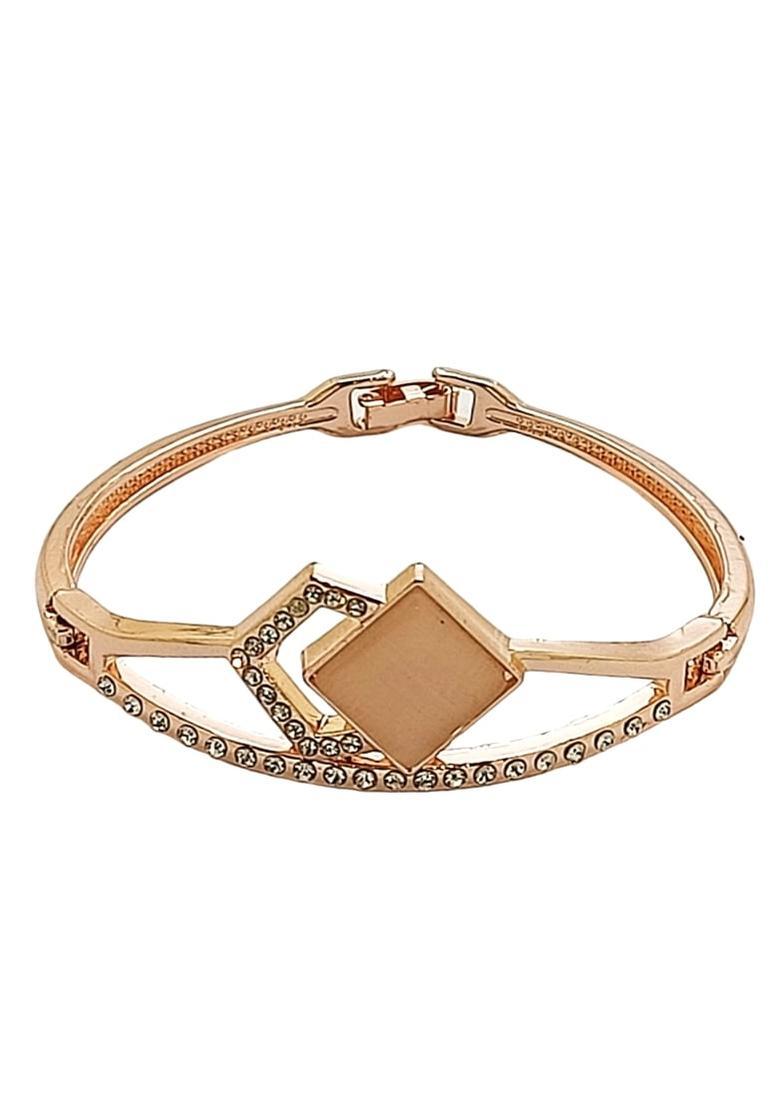 Rose Gold Pink Alloy Bracelet - Indya