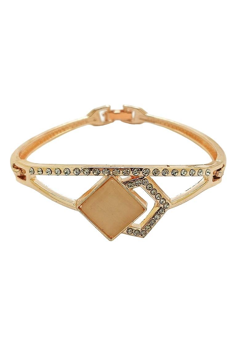 Rose Gold Pink Alloy Bracelet - Indya