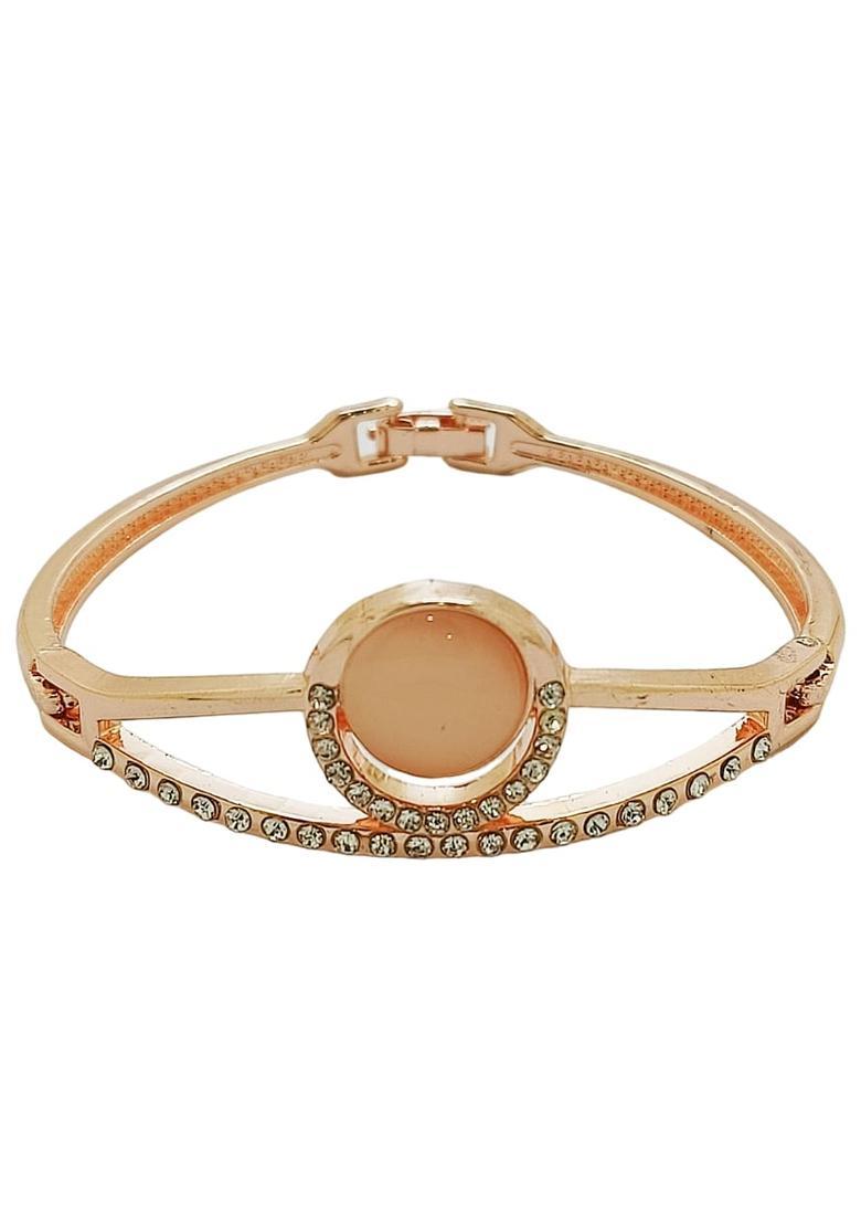 Rose Gold Pink Alloy Bracelet - Indya