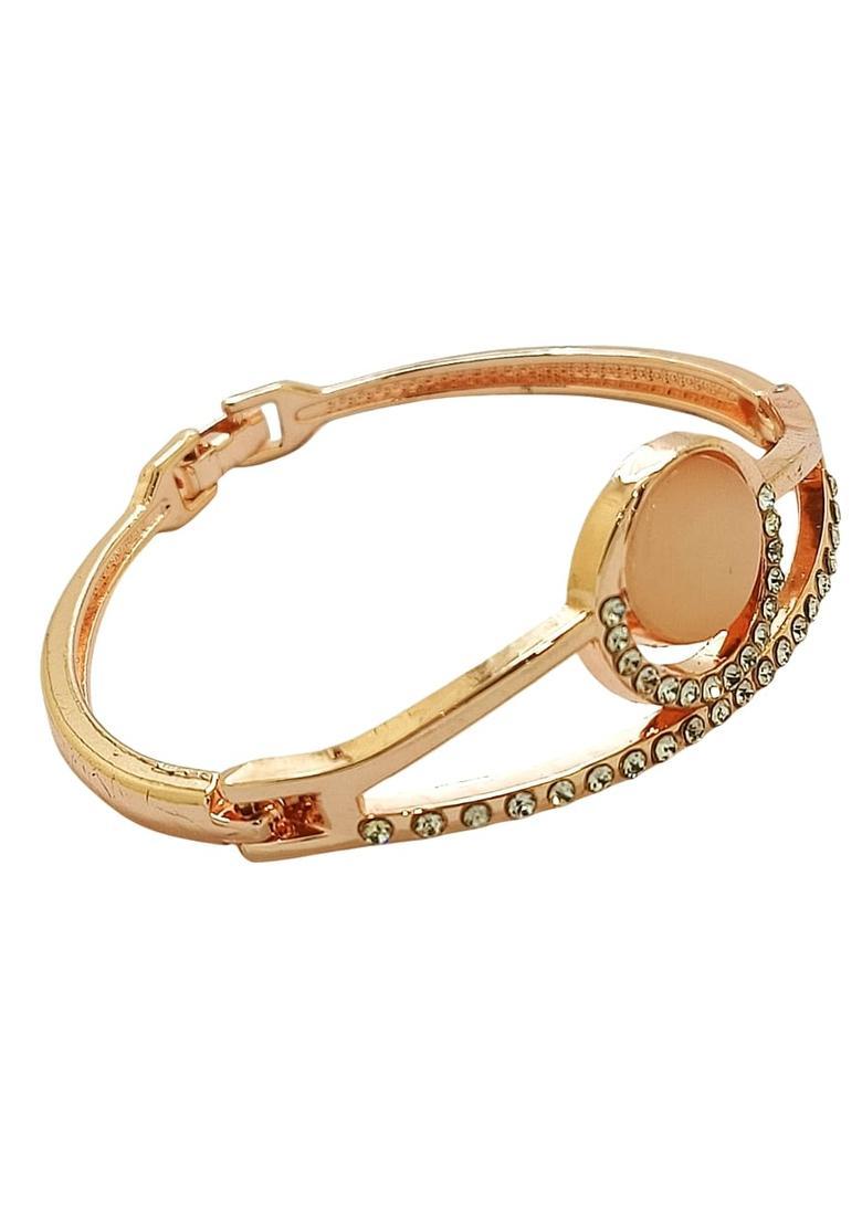Rose Gold Pink Alloy Bracelet - Indya