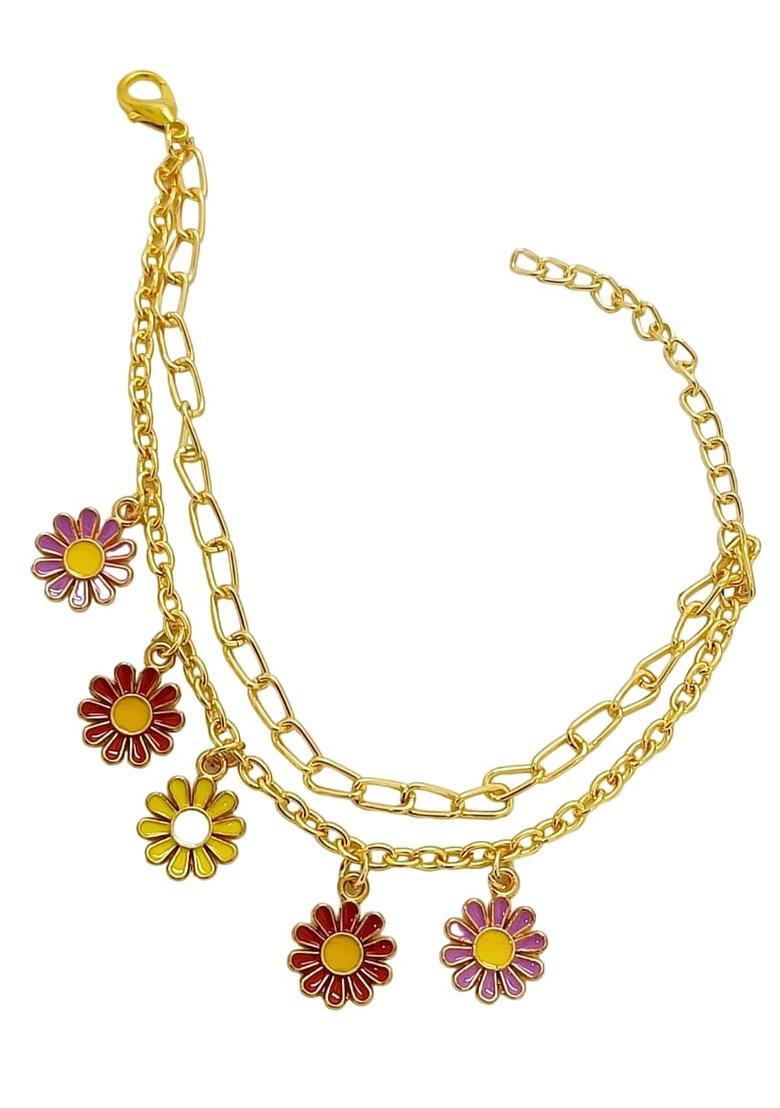 Golden Alloy Bracelet - Indya