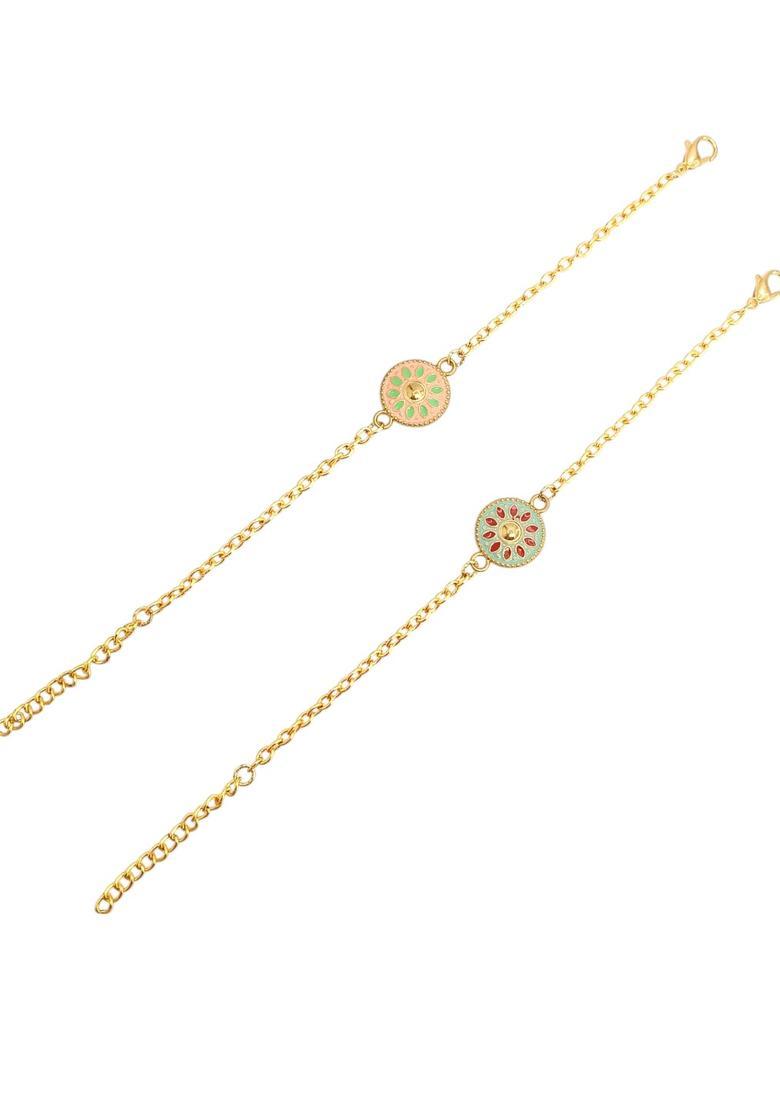 Golden Alloy Bracelet - Indya