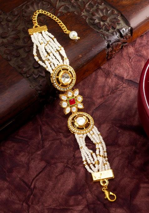 White And Red Alloy Bangles