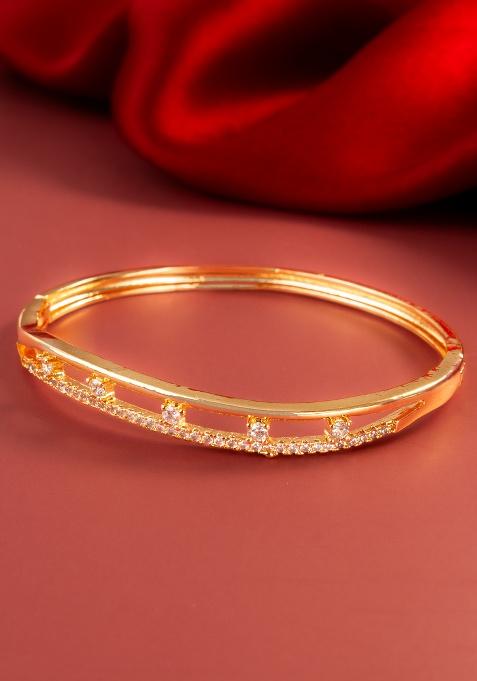 Golden And White Alloy Bangles