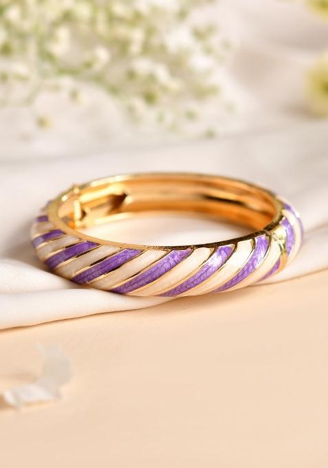 Purple Stainless Steel Beads Bracelet