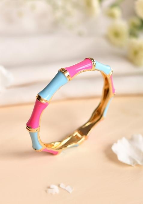 Pink Stainless Steel Beads Bracelet