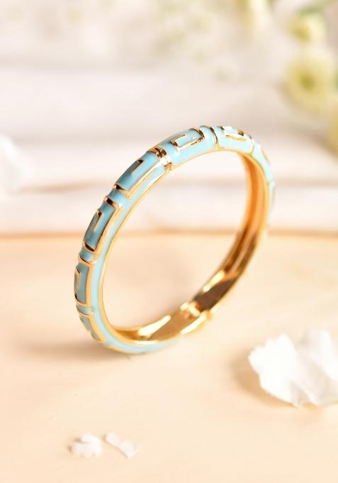 Blue Stainless Steel Beads Bracelet