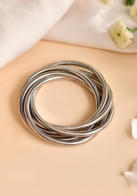 Silver Stainless Steel Beads Bracelet