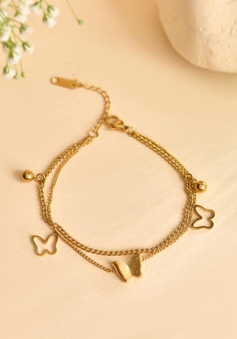 Golden Stainless Steel Beads Bracelet