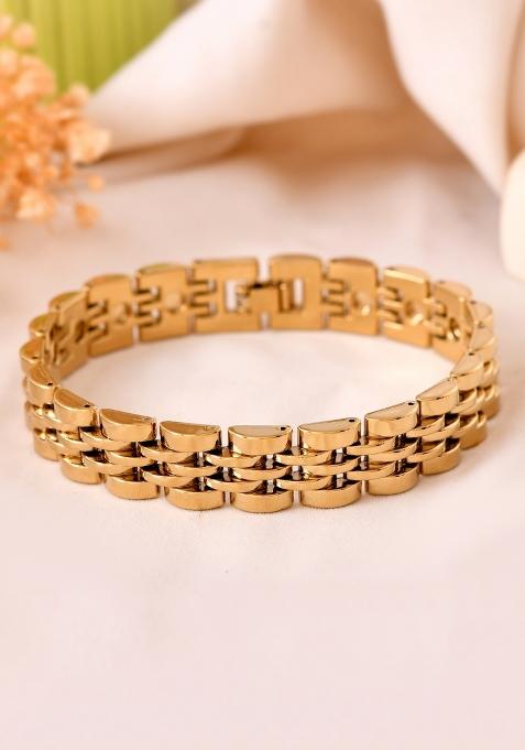 Golden Stainless Steel Beads Bracelet