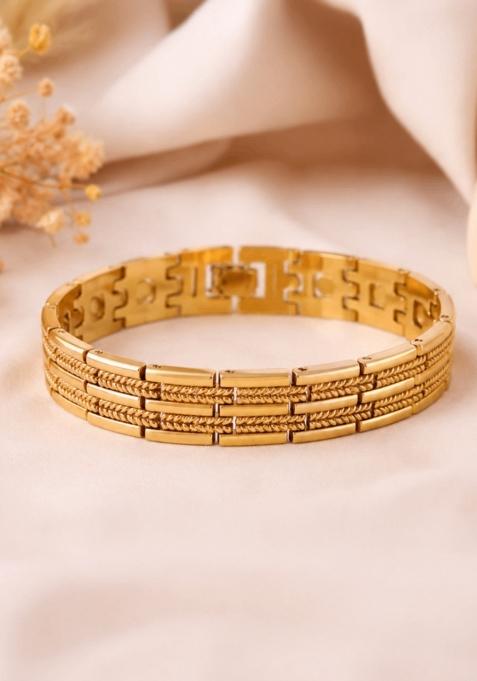Golden Stainless Steel Beads Bracelet