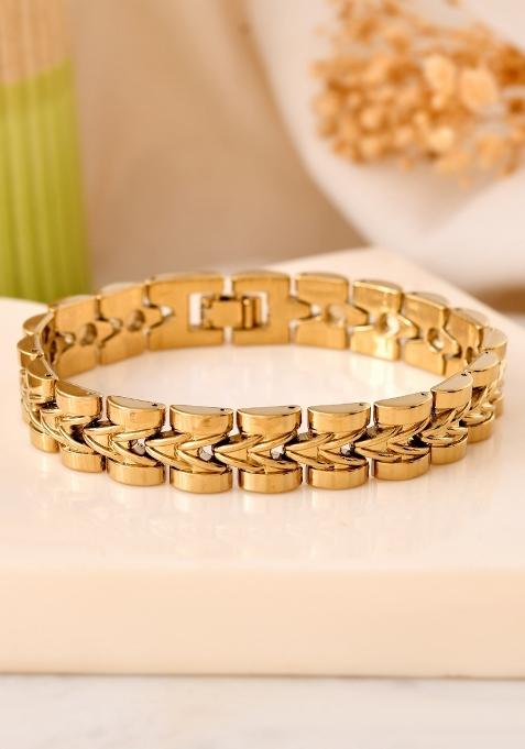 Golden Stainless Steel Beads Bracelet