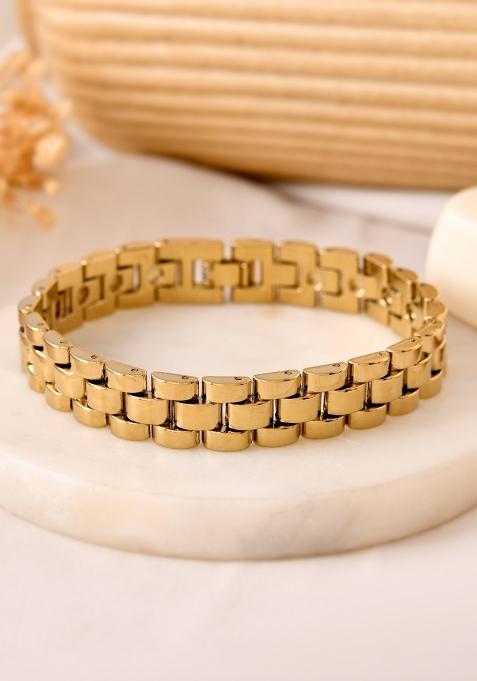 Golden Stainless Steel Beads Bracelet