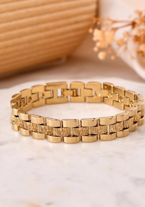 Golden Stainless Steel Beads Bracelet