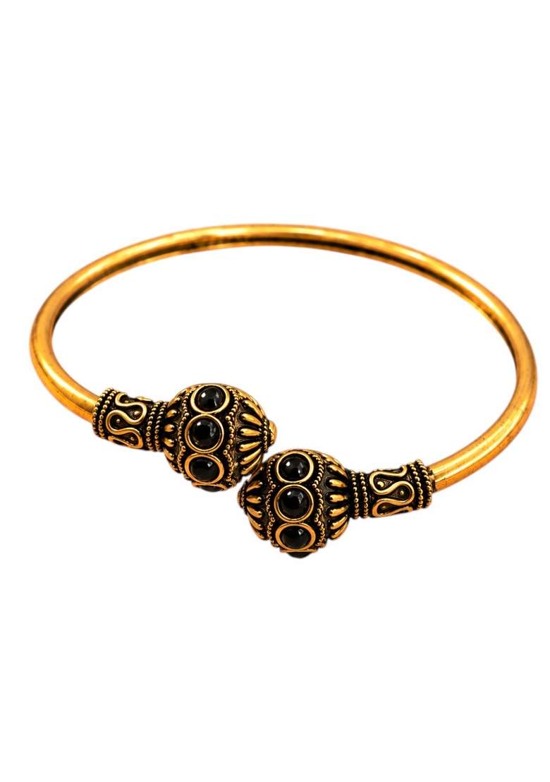 Golden Artificial Stones Alloy Bracelet - Indya