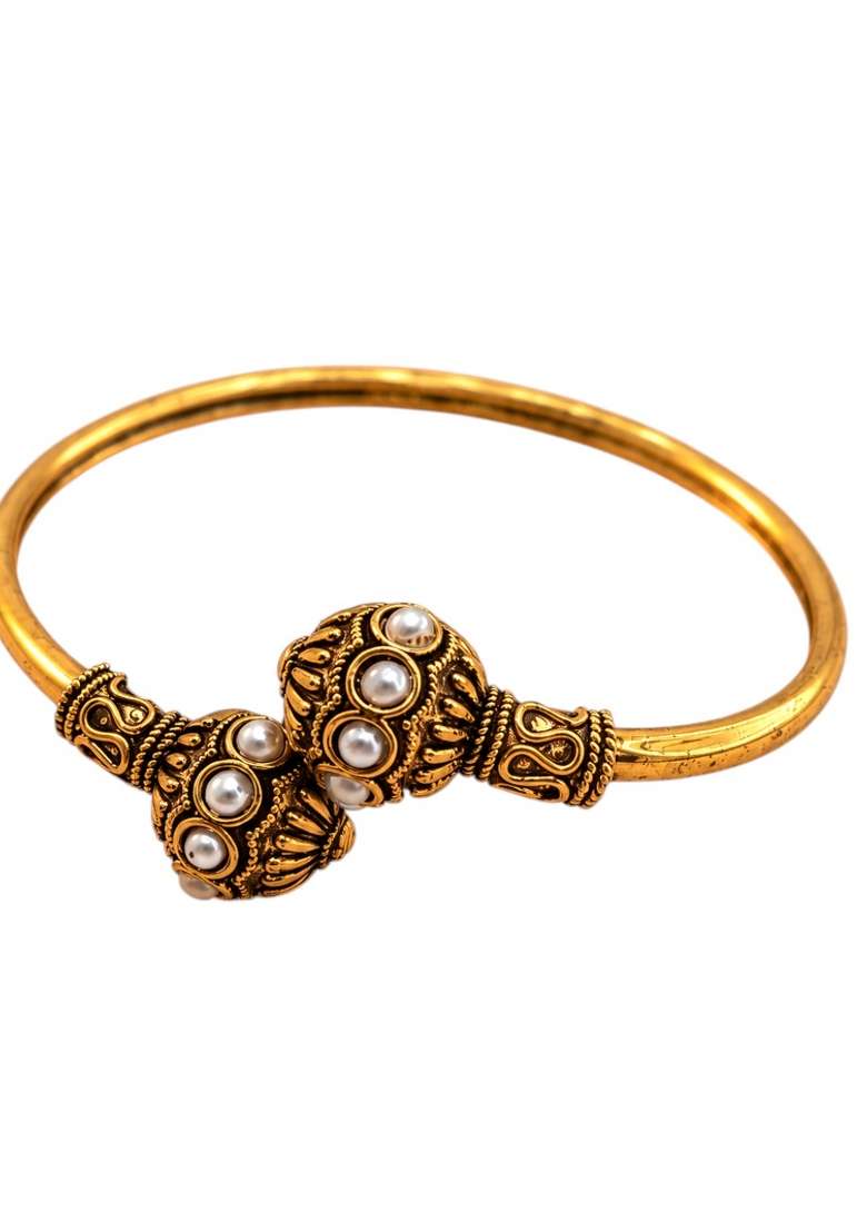 Golden Artificial Stones Alloy Bracelet - Indya