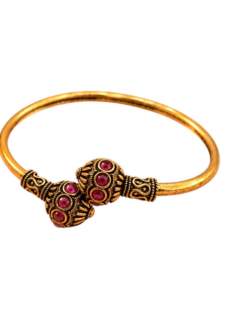 Golden Artificial Stones Alloy Bracelet - Indya